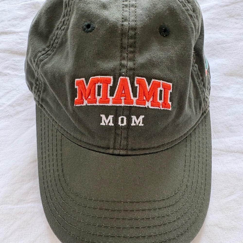 University of Miami hurricanes Mom Cap - Olive Green
